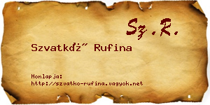 Szvatkó Rufina névjegykártya