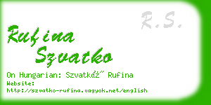 rufina szvatko business card